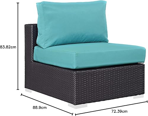 Vista 153 de Modway EEI-1911-EXP-ORA Convene - Muebles otomanos cuadrados de tela para patio, muebles de exterior, color naranja espresso Espresso Naranja