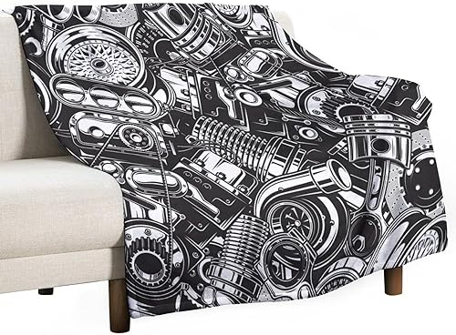 Miniatura 64 de Manta clásica retro para automóvil, diseño clásico de automóvil clásico americano, diseño de motocicleta, manta de franela súper suave para cama y