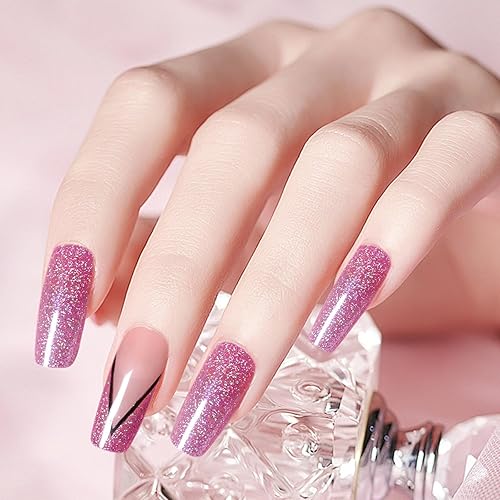 Miniatura 2 de Major Dijit Esmalte de uñas de secado rápido, esmalte de uñas de verano rojo violeta con purpurina para arte de uñas, esmalte de uñas regular, 0.41