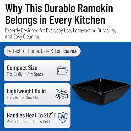 Miniatura 3 de Carlisle FoodService Products 086003 Molde cuadrado individual de melamina, 2 oz de capacidad, 1.5 in de largo x 1.4 in de ancho x 1.0 in de alto,