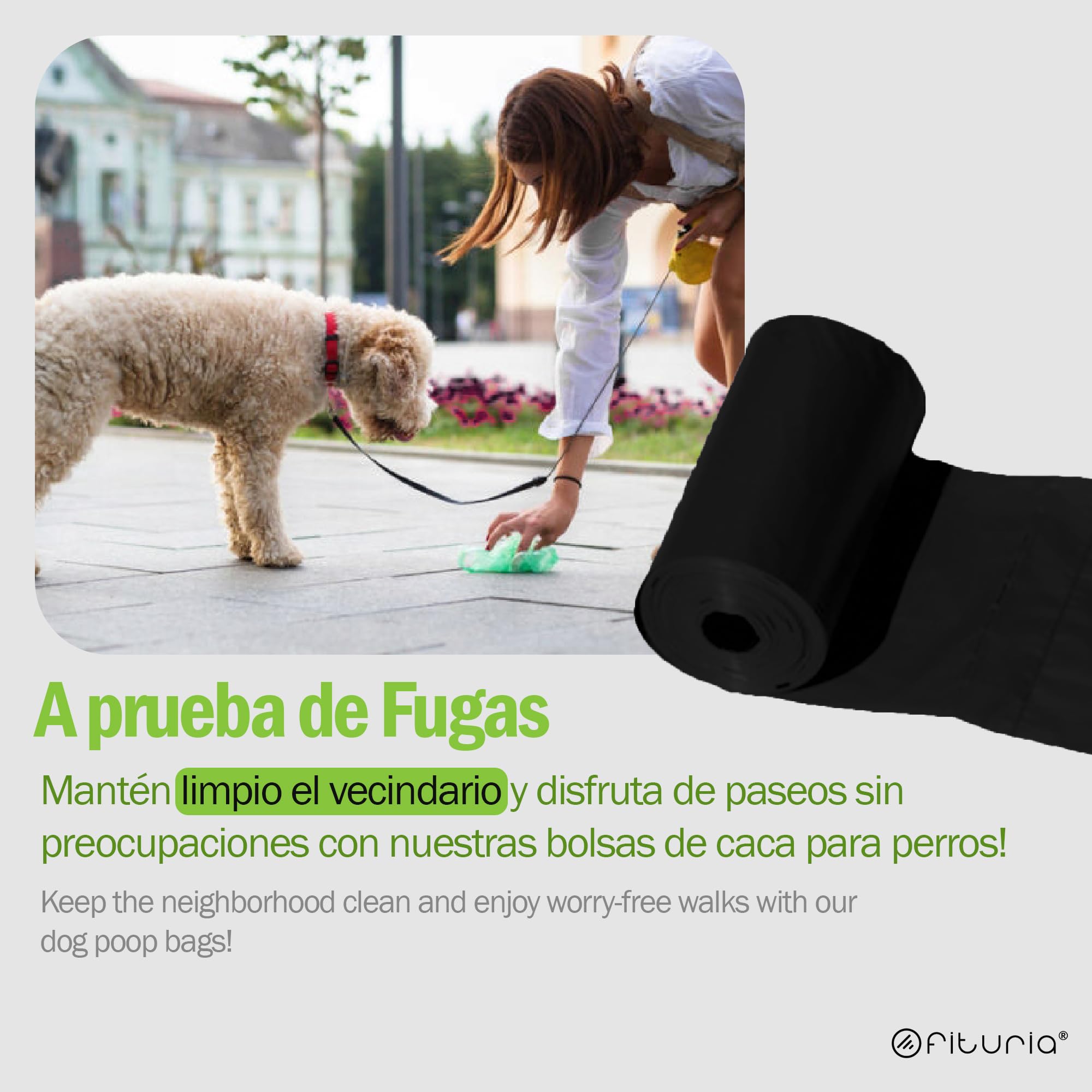 Bolsas Caca Perro, Bolsas color Negro para Excrementos Perro, Bolsas Plástico 20x30cm, a Prueba de Fugas y Resistentes, Bolsas de Basura y Caca Perro, Sin Perfume - Ofituria (1500 bolsas)