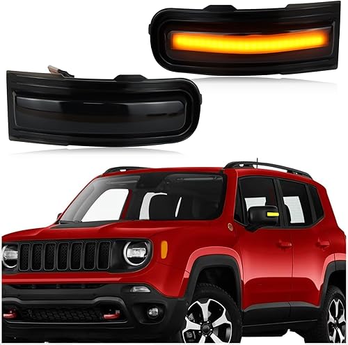 Miniatura 7 de Lentes ahumadas ámbar para guardabarros delantero LED, luces de marcador laterales compatibles con Jeep Renegade SUV 2015 2016 2017 2018 2019 2020