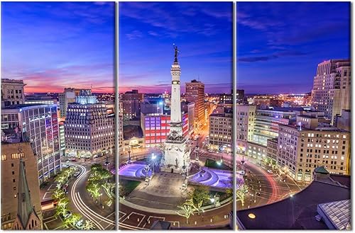 Manhattan Bridge - Arte de pared de 3 piezas para sala de estar, panorama de horizonte de la ciudad de Nueva York al anochecer con rascacielos