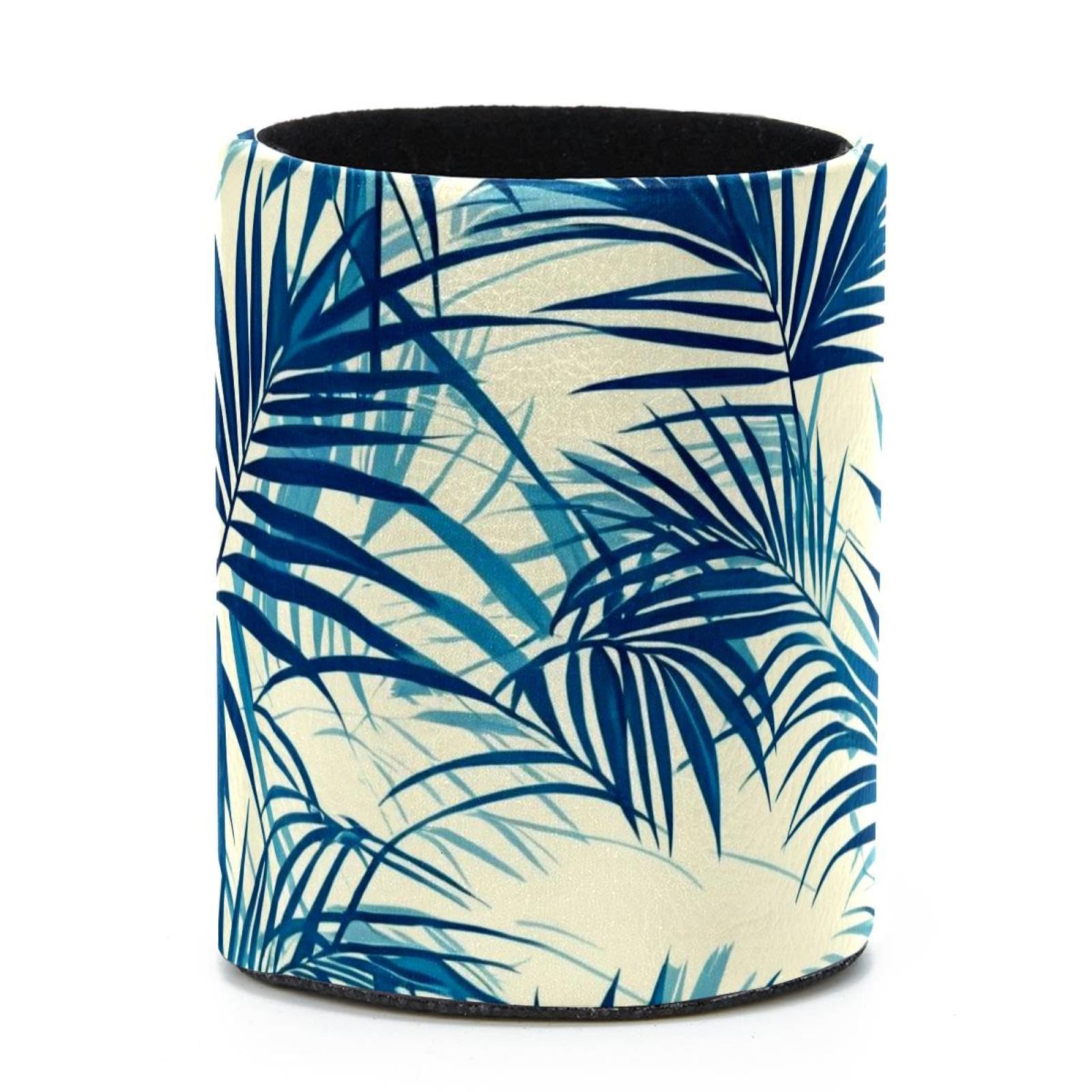 VAPOKF Round Pencil Holders for Desk, Artistic Leaves Pen Holders Pen Pot Makeup Brushes Storage Desktop Stationery Supplies Organiser for Home Office