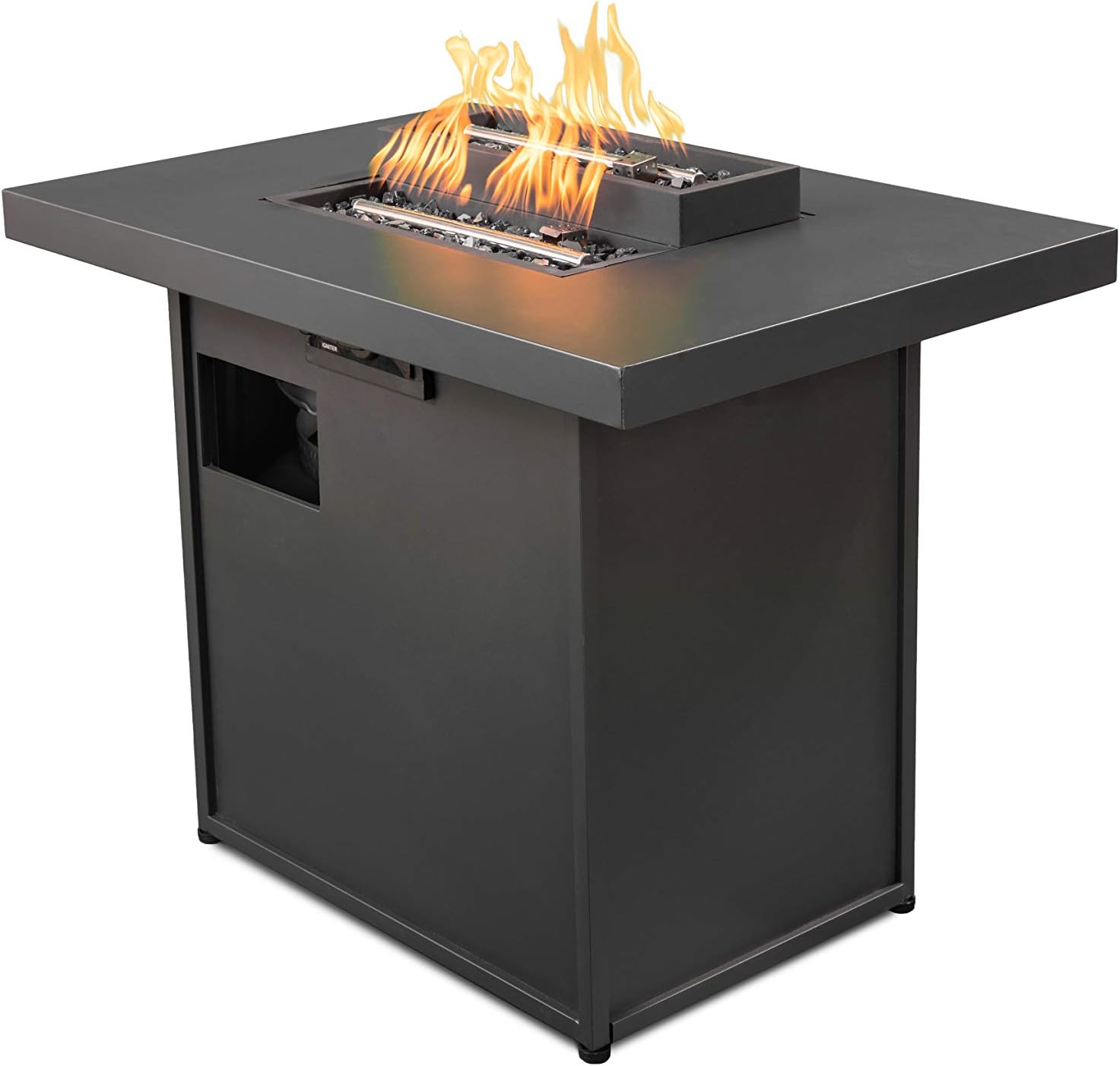 Hanie Design PT202RM Duet Rectangle Fire Table, Black