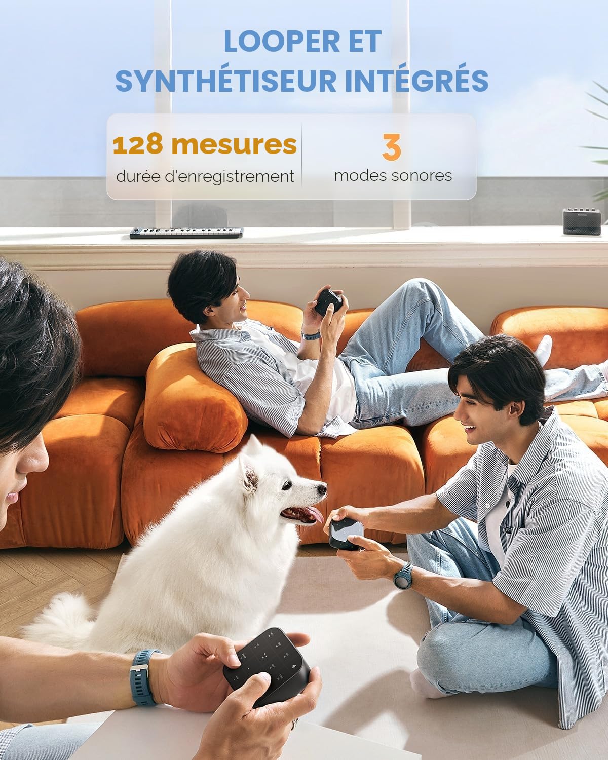 Donner MEDO Contrôleur MIDI, Instrument Électronique Portable | Accord, Échantillon, Lead, Basse, Batterie | Looper et Synthétiseur Intégrés