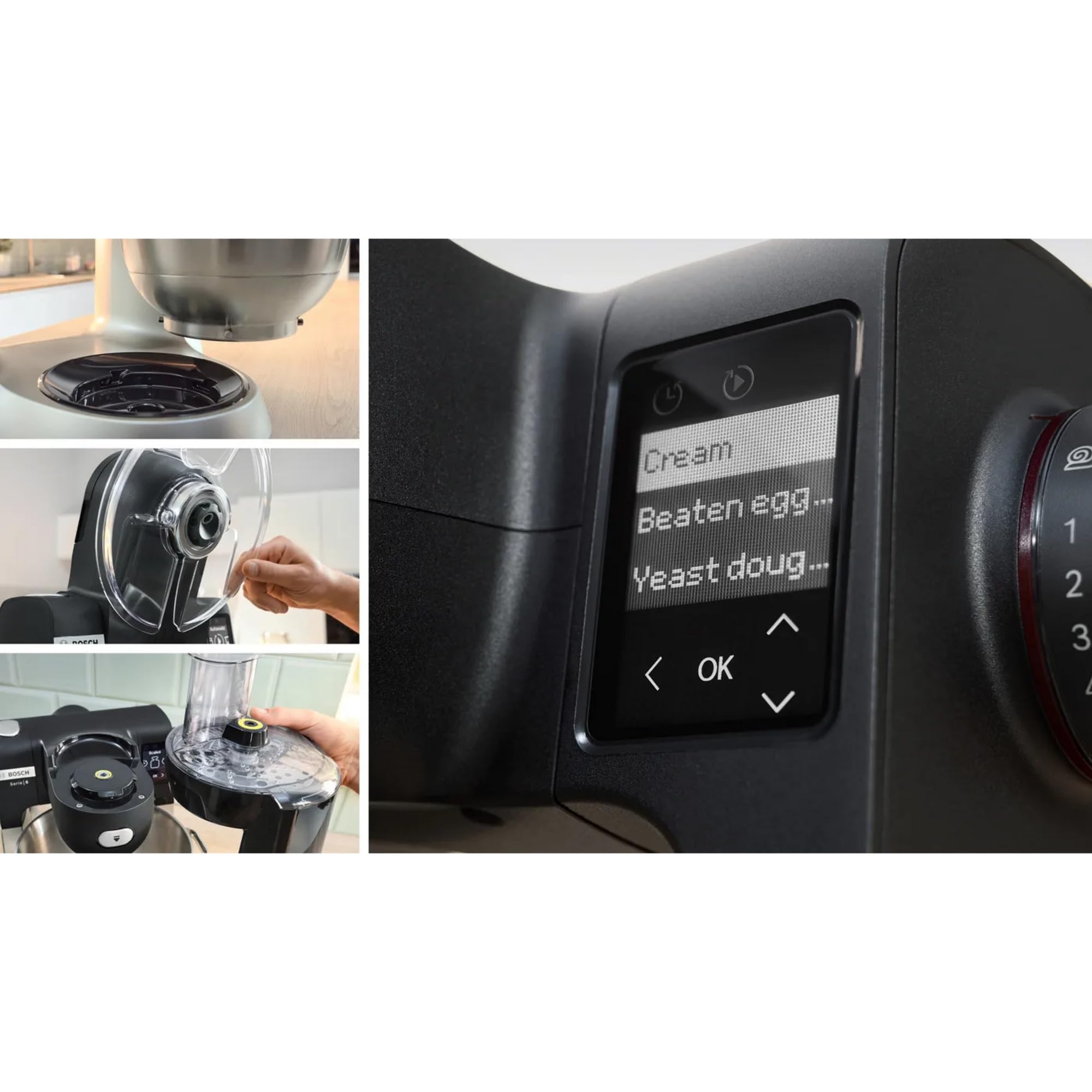 Bosch - Robot de Cocina, Serie 6, 1600 W, Báscula incorporada, Acero Inoxidable, MUMS6ZS17