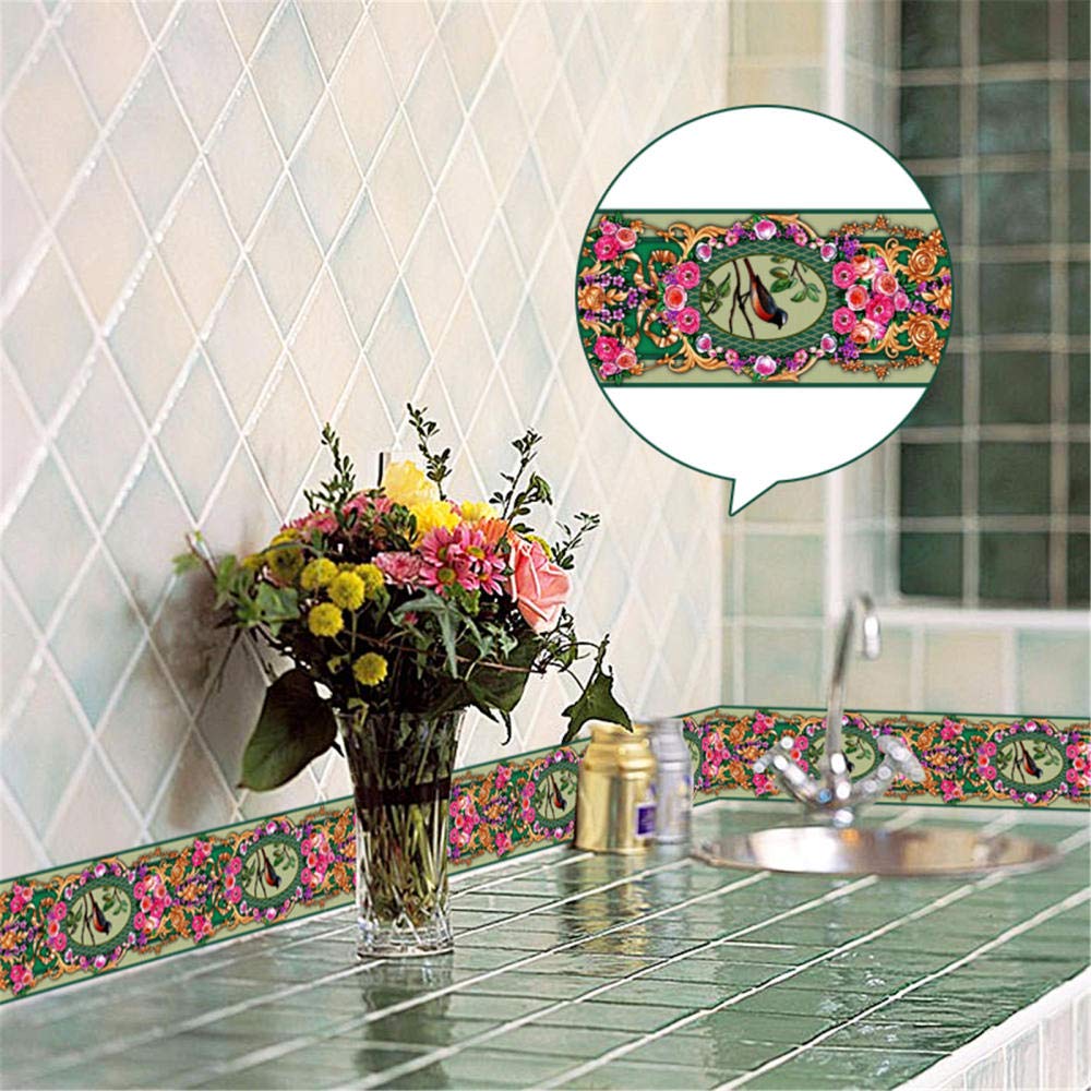 ZXGRfdefa Border Decal, Peel and Stick Wallpaper Border Multicolor