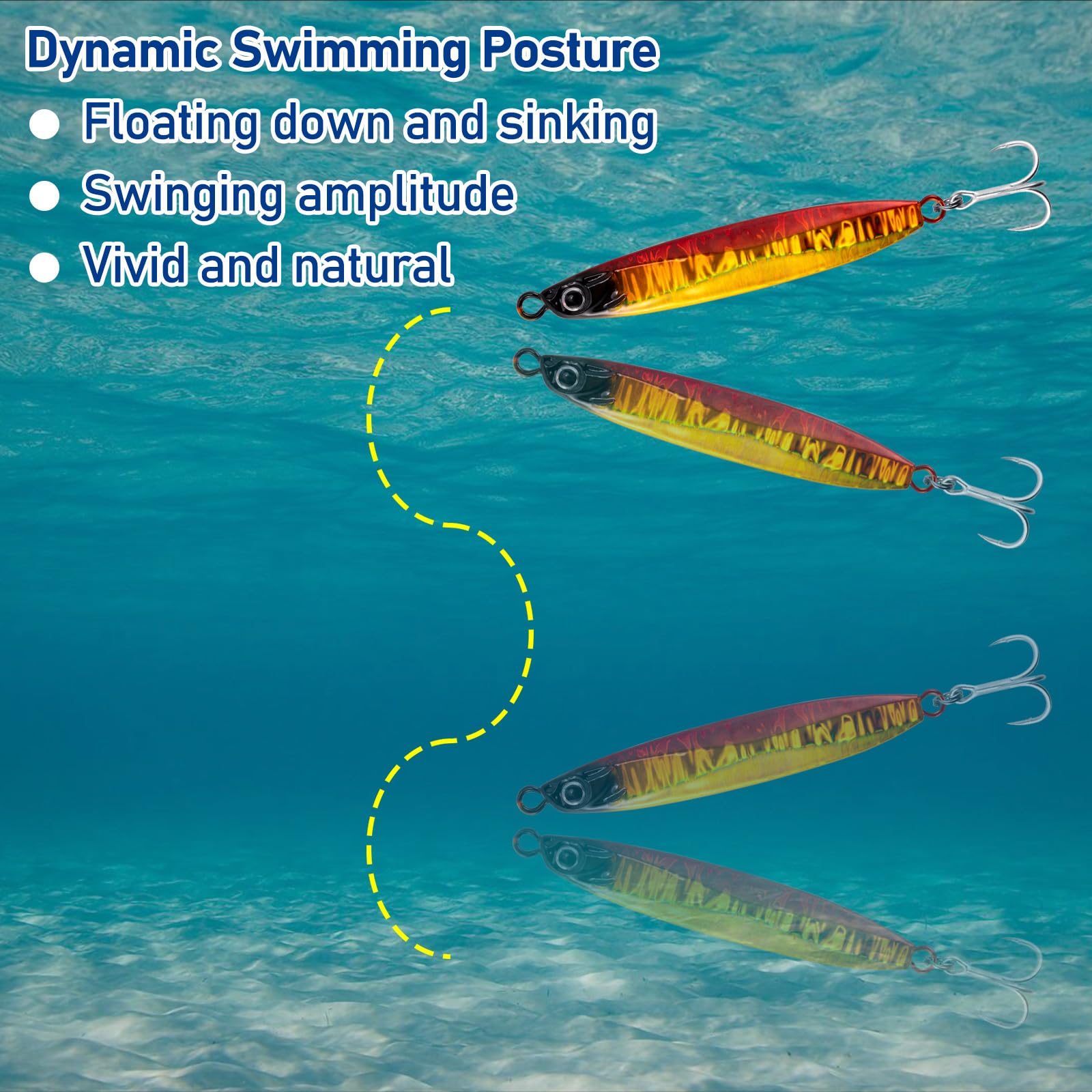 Dr.Fish Confezione da 3 esche da pesca in acqua salata Jigging Cucchiaio Esche da pesca Offshore Glow Verticale Diamante Metallo Casting Jig Acqua Salata Striper Snapper Sgombro