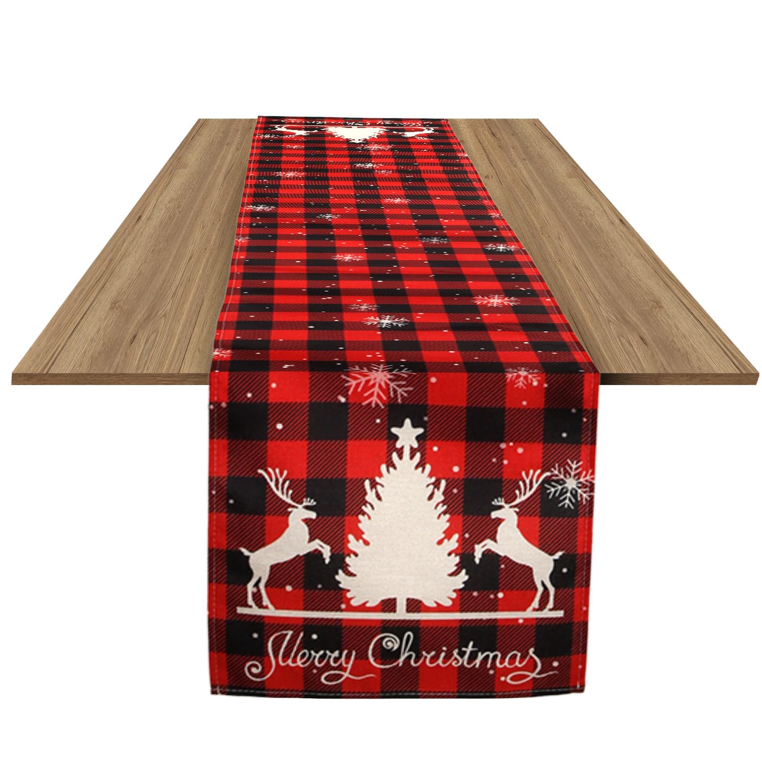 Chemin De Table De Noël, 183 X 33 Cm, En Lin, Avec Sapin De