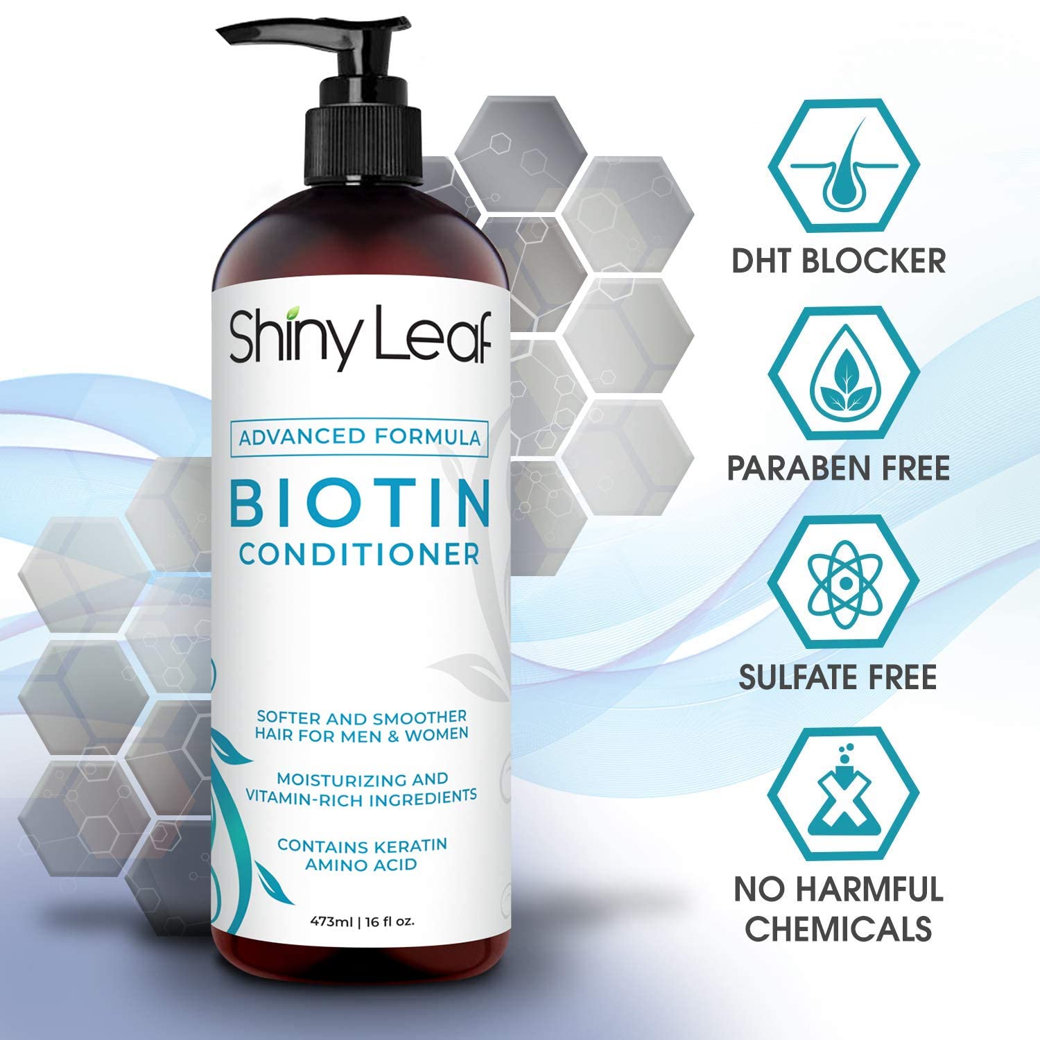 Biotin Conditioner For Natural Hair Advanced Formula Sulfate-Free, Paraben-Free Conditioner, Anti-Hair Loss Conditioner, For Hair Growth, Moisturizing, For Thicker and Fuller Hair Huge 16 oz. (473 ml) : Beauty & Personal Care