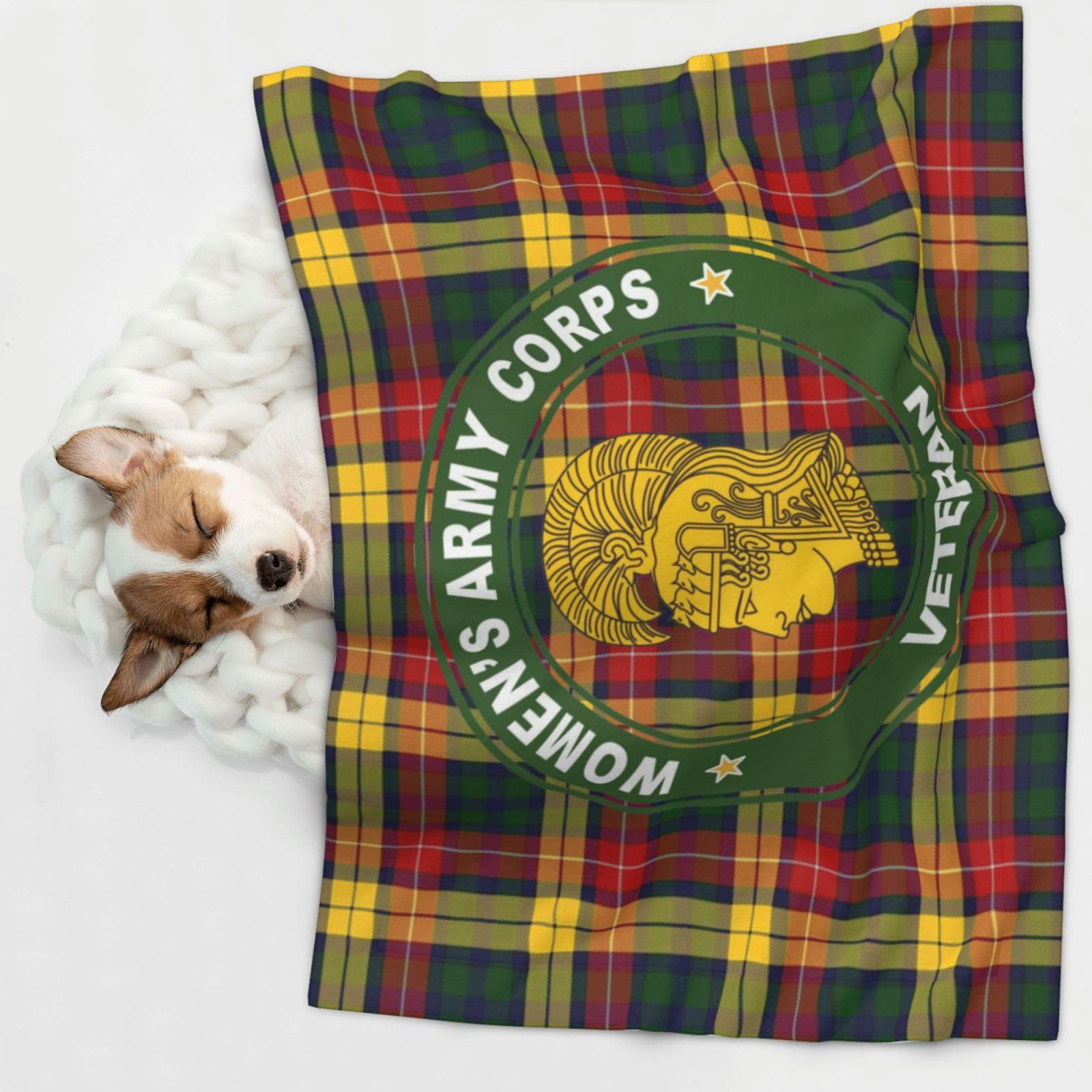 Womens Army Corps Veteran Soft and Cozy Pet Blanket for Dogs and Cats - Versatile and Comfortable Medium