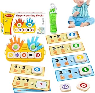 Tableta de conteo con los dedos para niños - Juguetes de desarrollo infantil | Juego de matemáticas para guardería - Para niños, niñas, educación parental, colonia de verano, guardería, preescolar