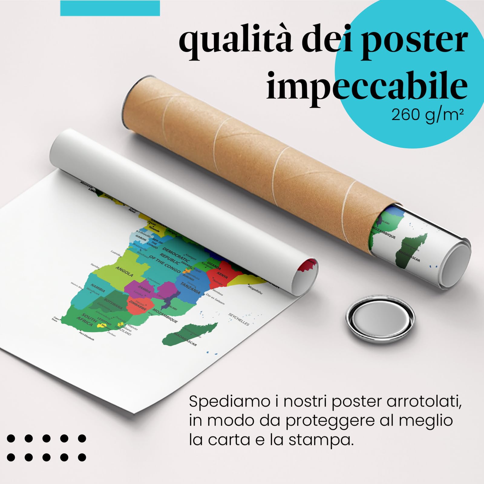 Postereck - 0936 - Mappa politica, Africa, Medio Oriente, paesi, continente - Decorazione Aula Scolastica, Materiale Didattico, Insegnamento, Quadri - Tela - 100,0 cm x 75,0 cm