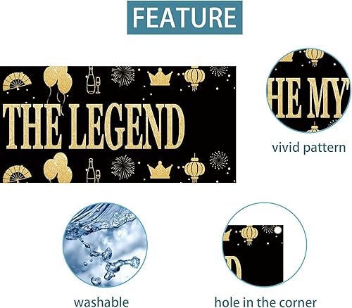 Miniatura 5 de Telón de fondo de cartel de The Man The Myth The Legend y 50 servilletas, decoración de fiesta de cumpleaños del día del padrepapá, suministros de