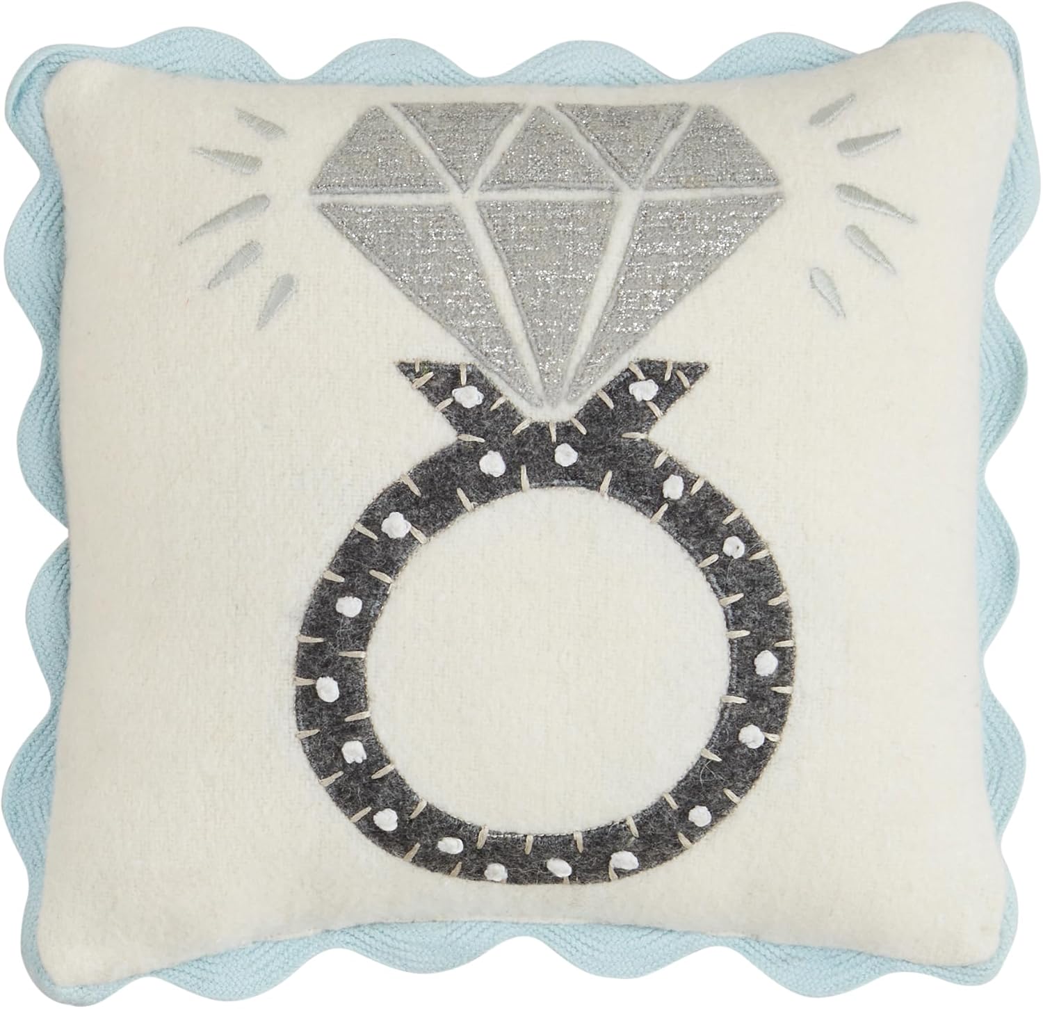 Mud Pie Mini Wedding Felt Pillow, Ring