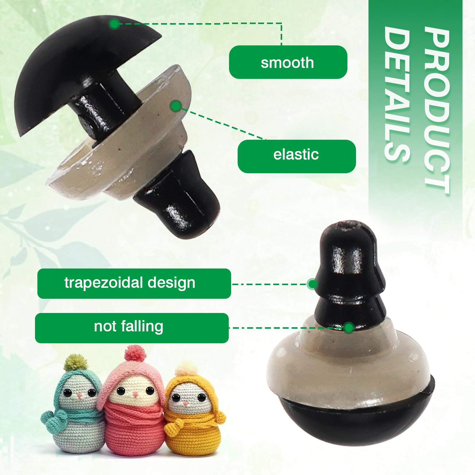 Amazon.com: TOAOB 150pcs 9mm Black Plastic Safety Eyes Crafts