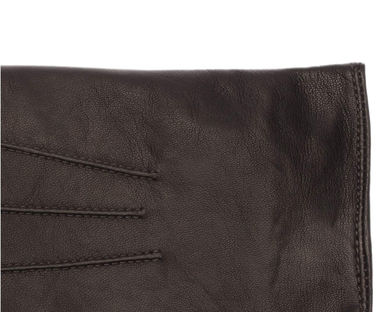 EEM guanti in pelle da donna, morbida pelle italiana, fodera in morbido pile, tre pinces