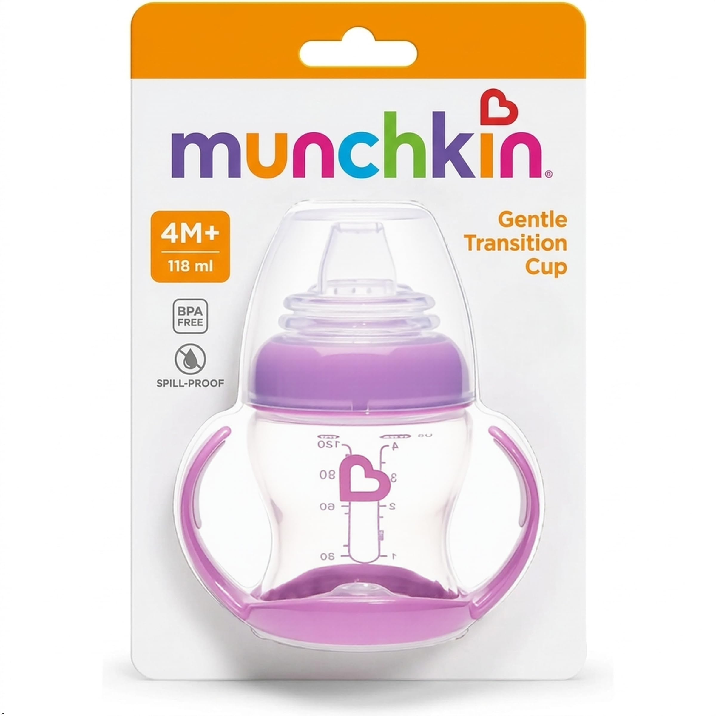 Munchkin Gentle Transition Cup, 118 ml, Sippy Cup, BPA Free, Purple, 4+M | Top-Rack Dishwasher Safe | Compact Size | Everyday Feeding | Easy Clean-image-15