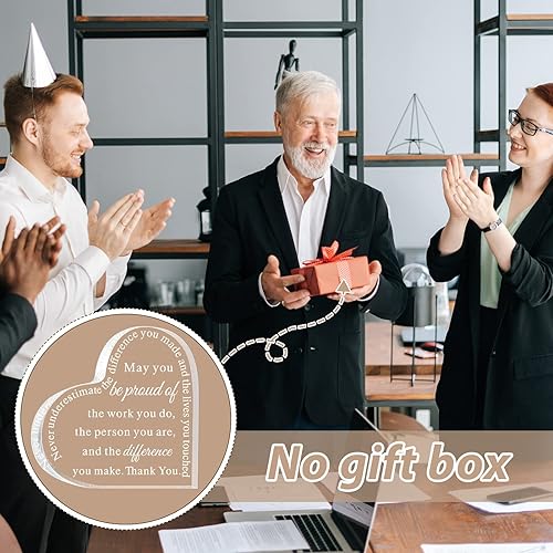 Miniatura 7 de Geelin 12 piezas de regalo de agradecimiento de Navidad para compañeros de trabajo y empleados, regalo de placa de jubilación con texto en inglés