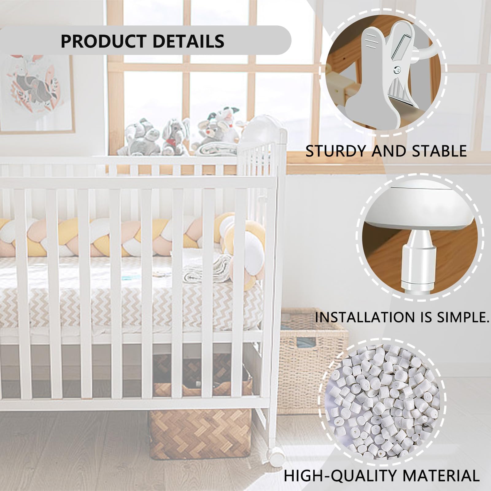 aieieii Baby Monitor Stand Universal Baby Monitor Holder 1/4 Screw Interface for Universal Baby Monitors Compact Design for Indoor Cameras Monitor Stand Clip Mount - Image 3