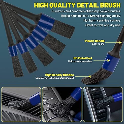 Miniatura 2 de YCHOW-TECH Juego de 23 cepillos para detallar el automóvil, kit de detalles de automóvil, juego de cepillos de taladro para detallar el automóvil,