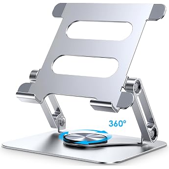 Aluminum Tablet Stand 360  Rotating 4-13 Silver