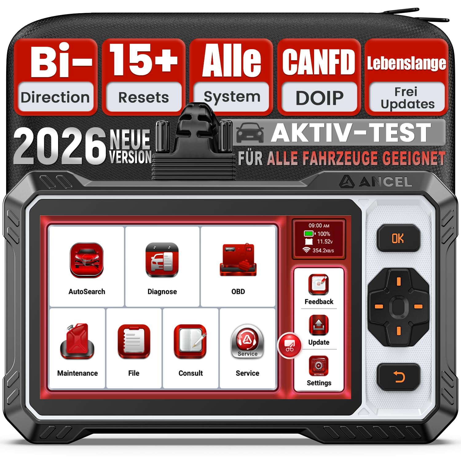 ANCEL FX6100 Bidirektionaler OBD2 Diagnosegerät Alle Systeme Auto Deutsch