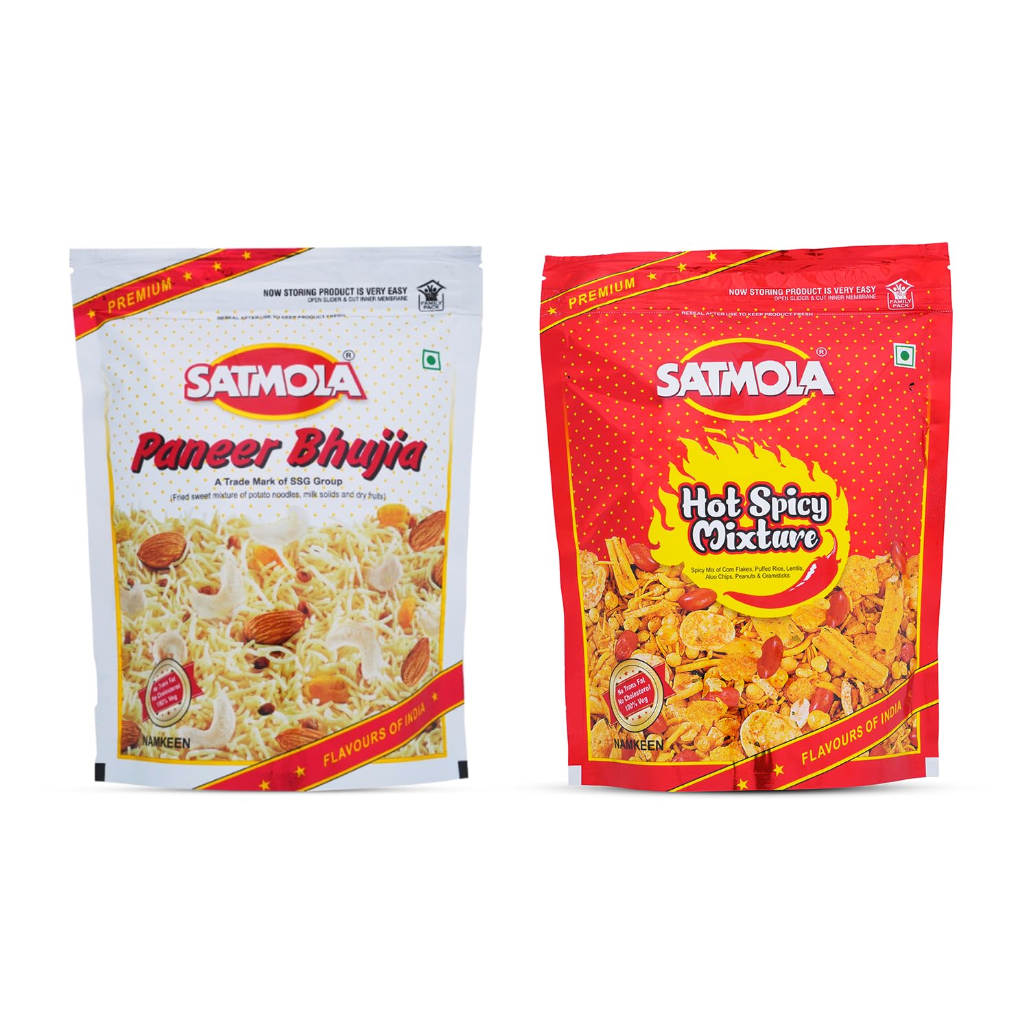 Satmola Paneer Bhujia 300g & Hot Spicy Mixture 400g Namkeen Combo Pack | Bold Spicy Flavors | Crunchy Indian Snack-image-22
