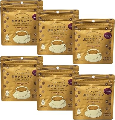 つぼ市製茶本舗 ミルクでつくる黒豆きなこラテ 100g 国産 無添加 和三盆 乳成分不使用 丹波 黒豆 粉末 (黒豆きなこラテ6袋)