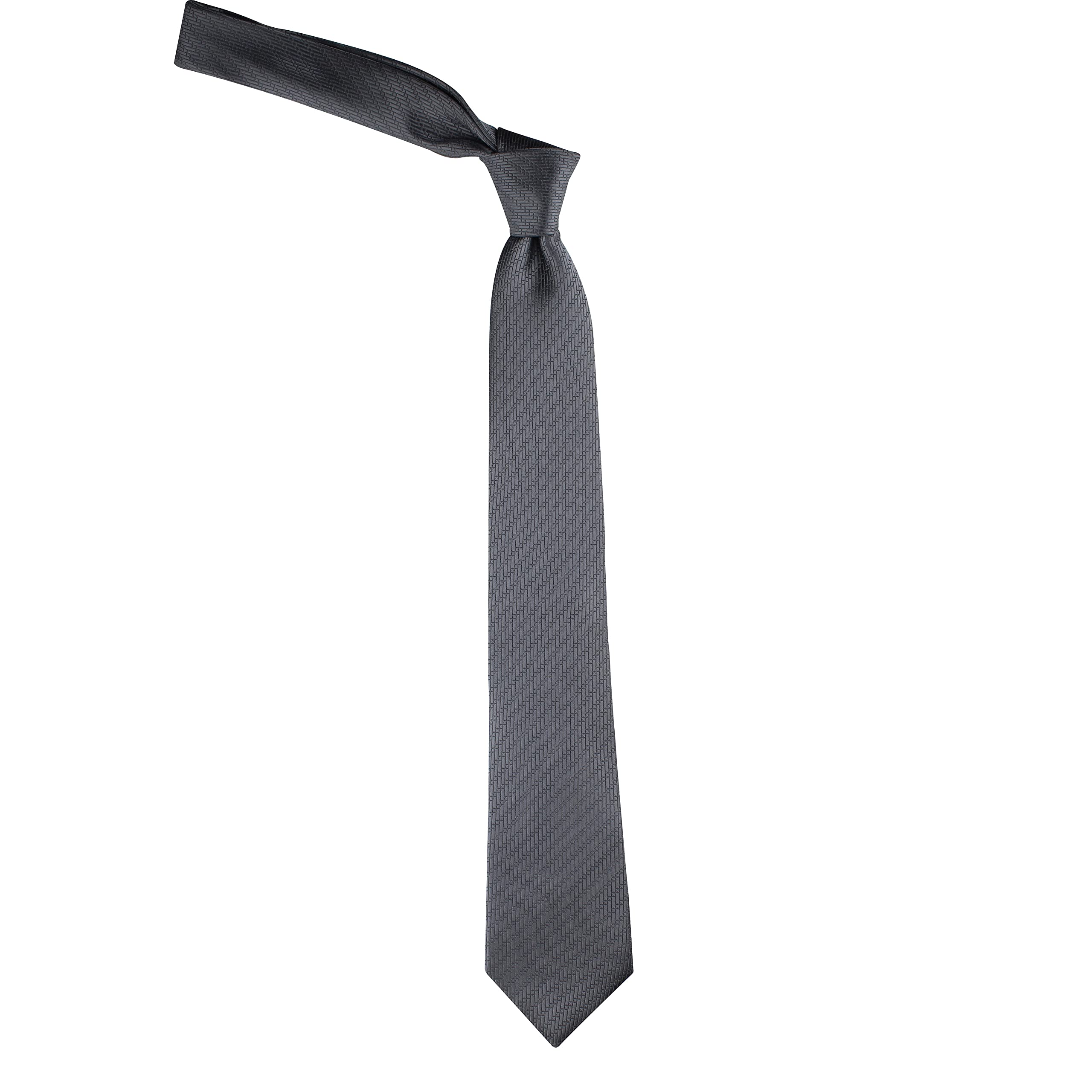 Kavove The Energise Self Pattern Black Necktie For Men - Image 3 thumbnail