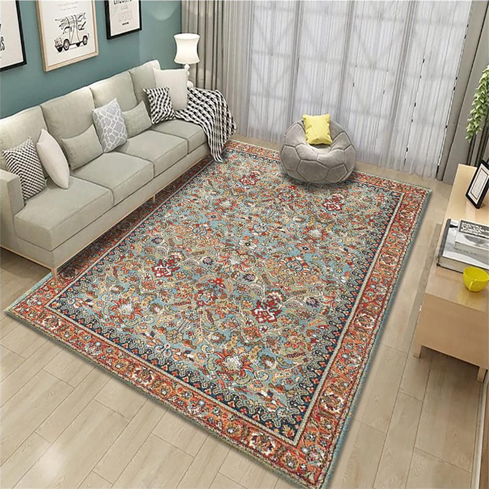 Tapis de salon vintage chic 60x90 cm avec motif graphique pour décorer votre intérieur