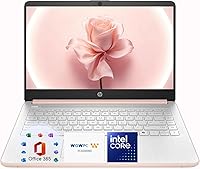 HP 14-inch Rose Gold Laptop Intel Celeron 4GB RAM 64GB SSD 1TB OneDrive Office 365 Copilot AI