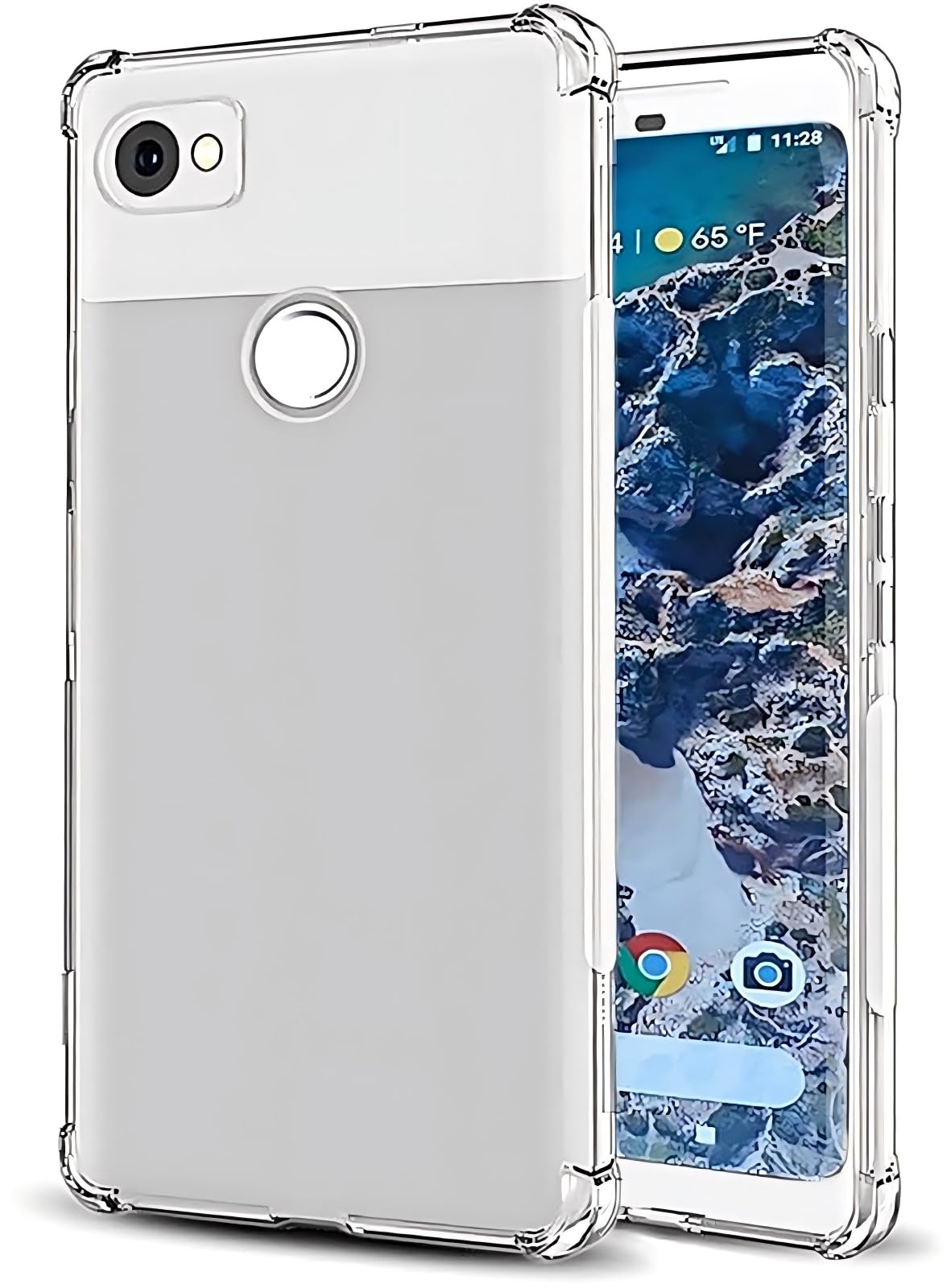 USTIYA Case for Google Pixel 2 XL Clear TPU Four Corners Protective Cover Transparent Soft funda