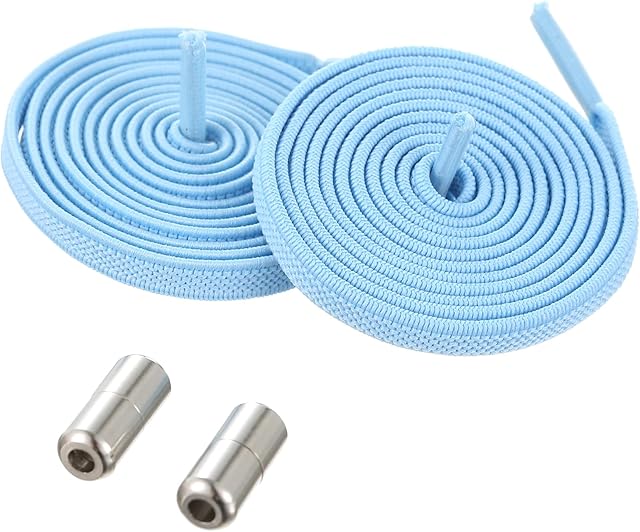 Smukdoo No Tie Elastic Shoelaces,Flat Shoelaces Tieless Shoelaces with Metal Buckles,No Tie Shoe Laces for Kids and Adults.
