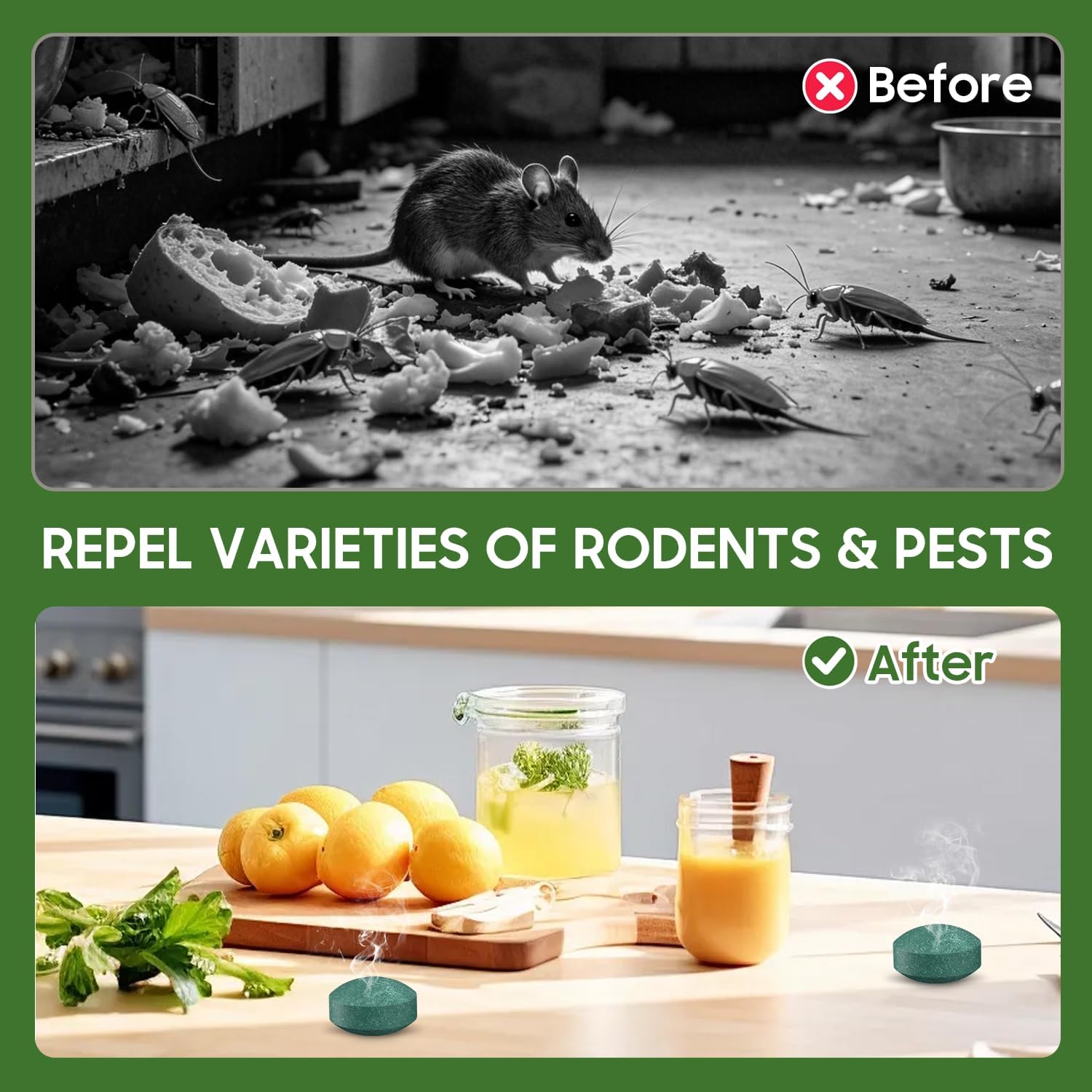 26PCS Mouse Rodent Repellent, Natural Mouse Repellent Peppermint Oil for Mice, Rats, Squirrels, Spiders and Pests, Keeps Pests Away Effectively from Garden & Home, Indoor & Outdoor Use