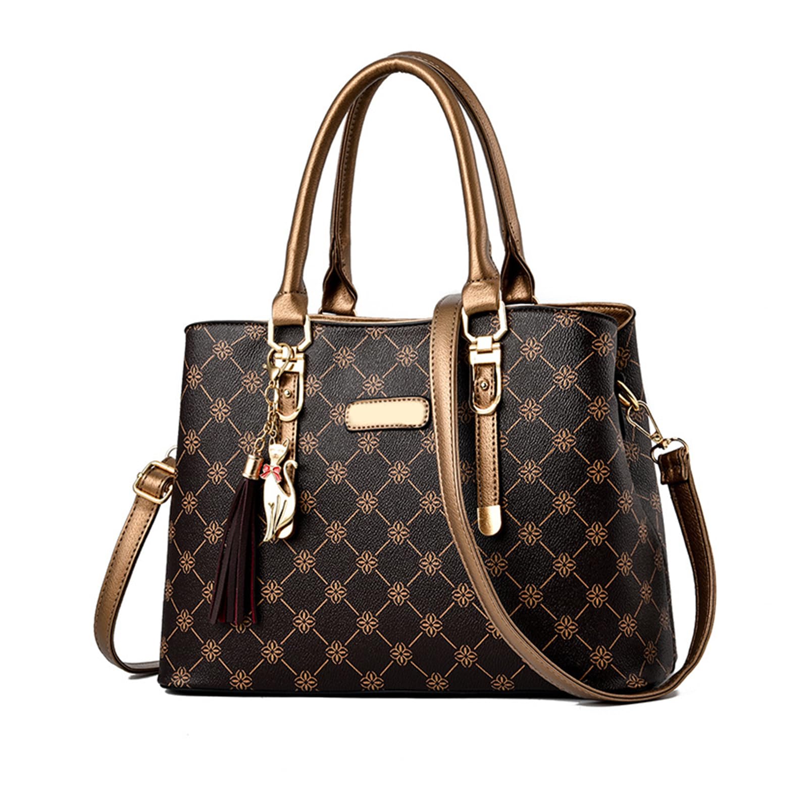 NICOLE & DORIS Mode Vrouwen Handtassen Tote Bag Elegante Top Handvat Tassen Dames Cross Body Schoudertas PU Lederen Werktas Eenvoudige Satchel Tas met Hanger, Rood, Large