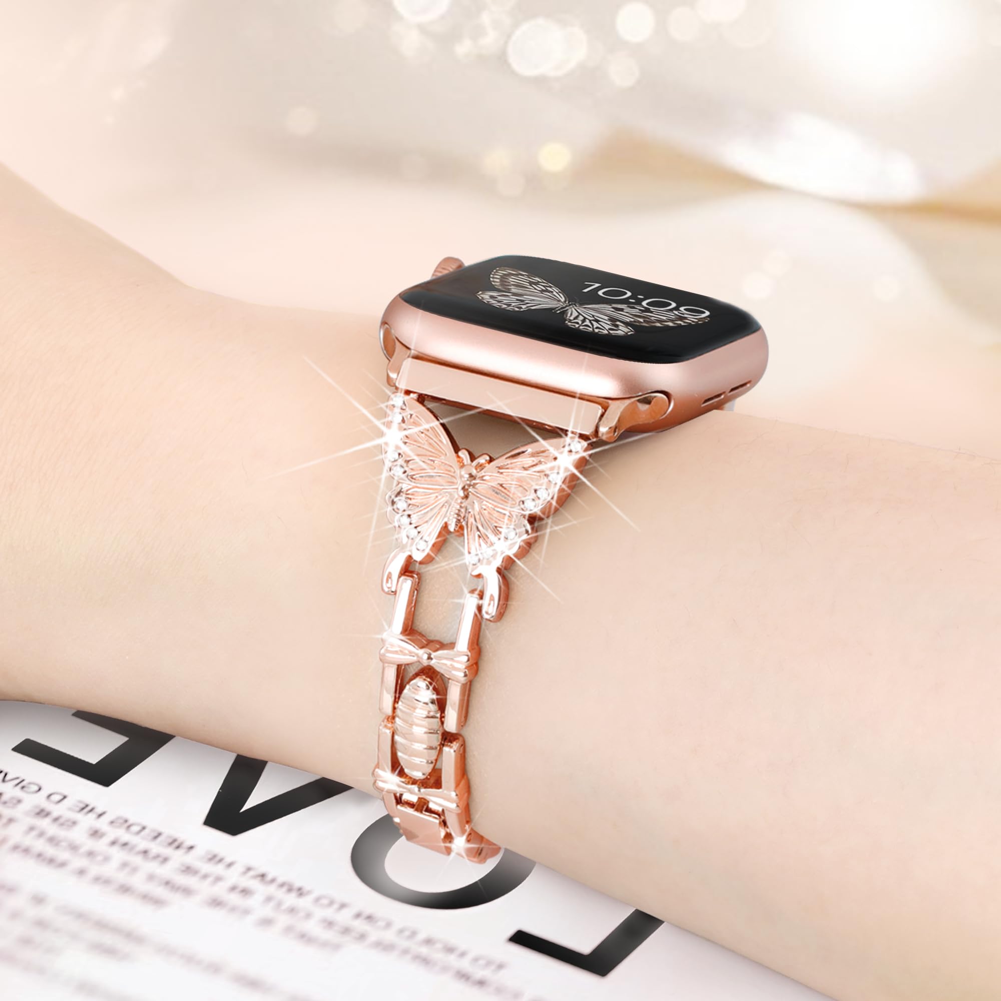 Amazon.com: wipalor Butterfly Band for Bling Apple Watch Bands  display picture 1