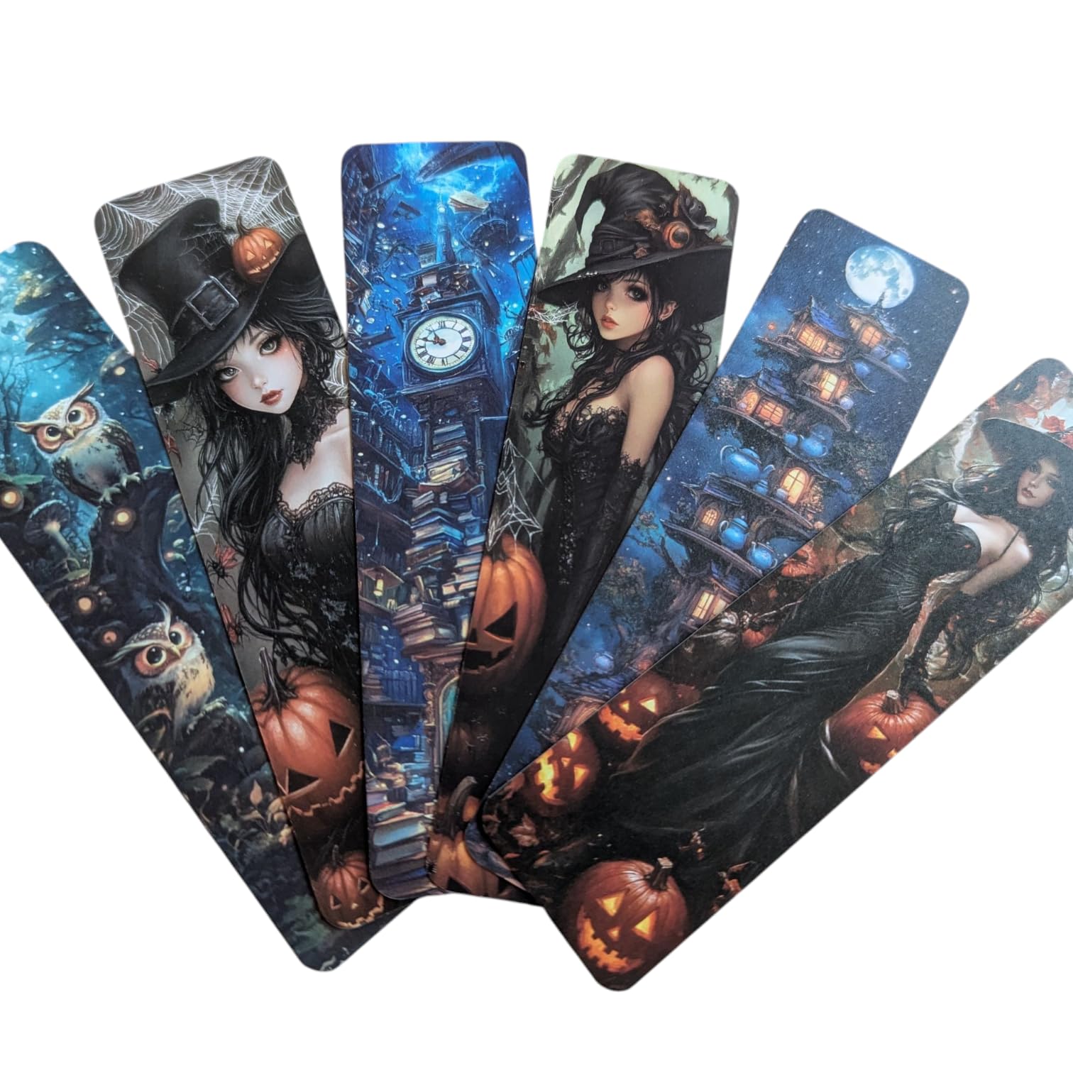 Gothic Vampire Bookmark Set – Double Sided Dark Fantasy Bookmarks with Vampires, Castles & Victorian Designs – Ideal Gifts for Gothic, Fantasy & Dark Academia Lovers (6pc Halloween Set 9) — image 1
