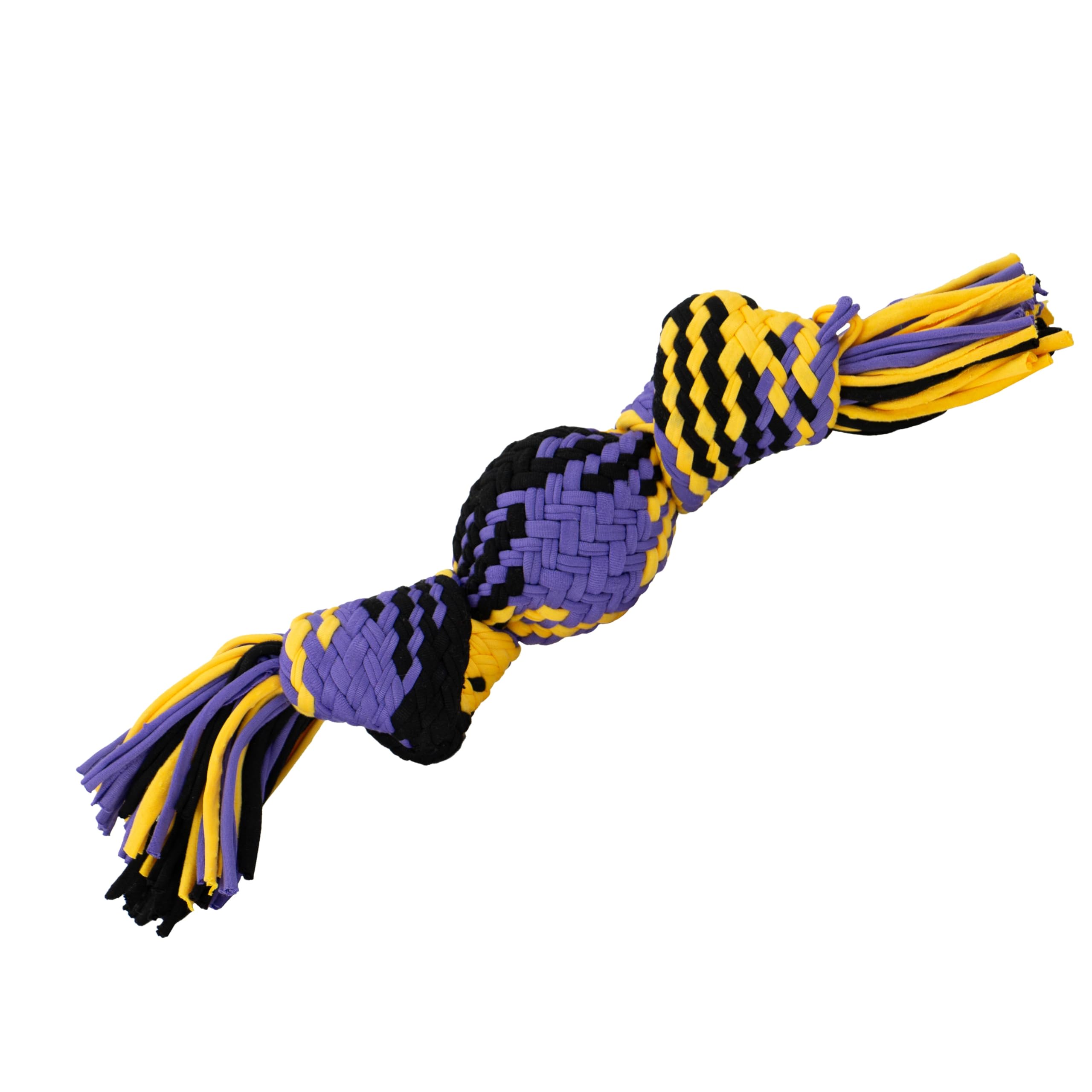 Ancol Playtime Squeaking T-Shirt Rope Ball Dog Toy - 24cm, Medium Tug Toy - Great for Chewing, Dental Health & Interactive Play
