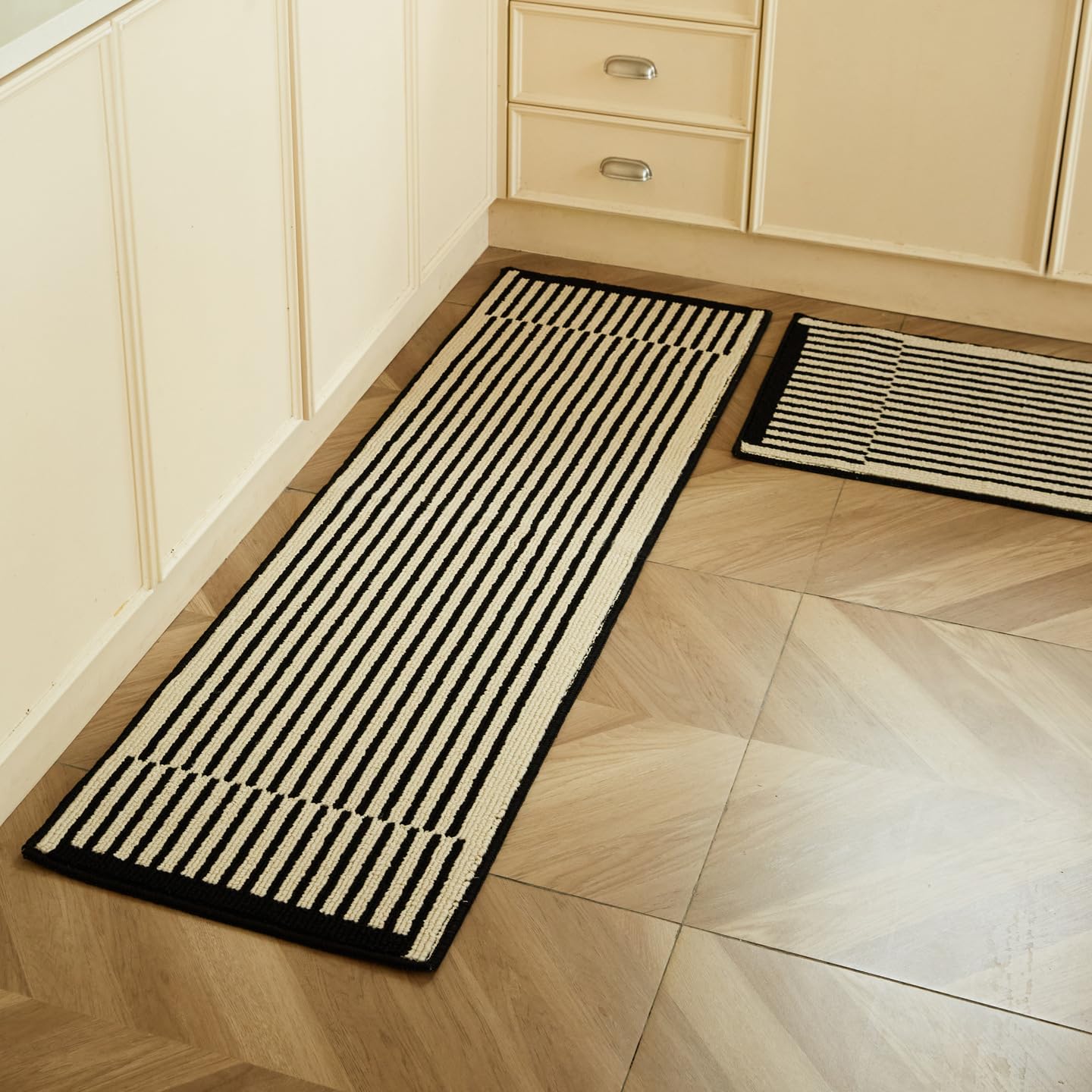 Alfombra cocina para evitar resbalones felpudo antideslizante crema 60x120 1