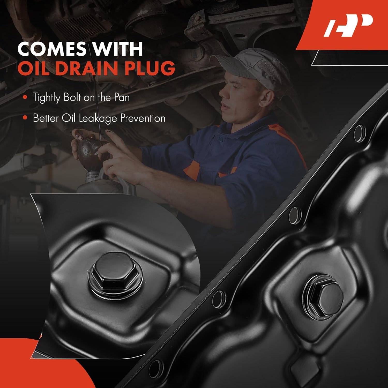 A-Premium Transmission Oil Pan with Drain Plug & Gasket Compatible with Nissan NV200 2013-2014 2.0L, Rogue 2008-2013 2.5L, Rogue Select 2014-2015 2.5L, Sentra 2007-2012 2.0L 2.5L, Replaces 313901XF00