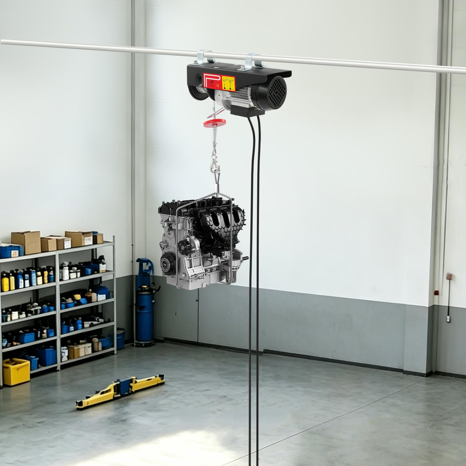 Wciągarka elektryczna 220 V, 125 kg do 250 kg, wysokość podnoszenia 9 m do