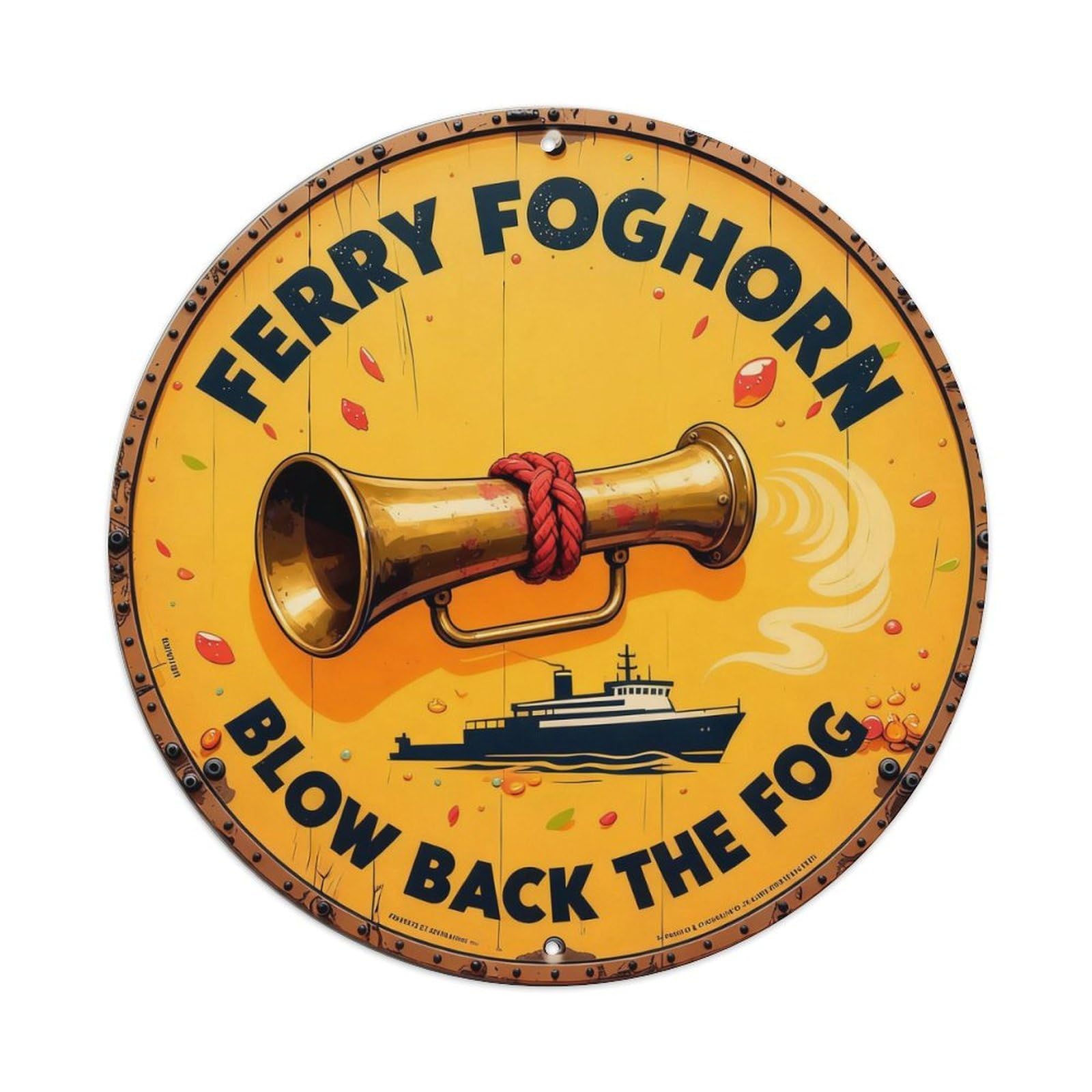 Ferry Foghorn Sign Metal Tin Sign Plaque
