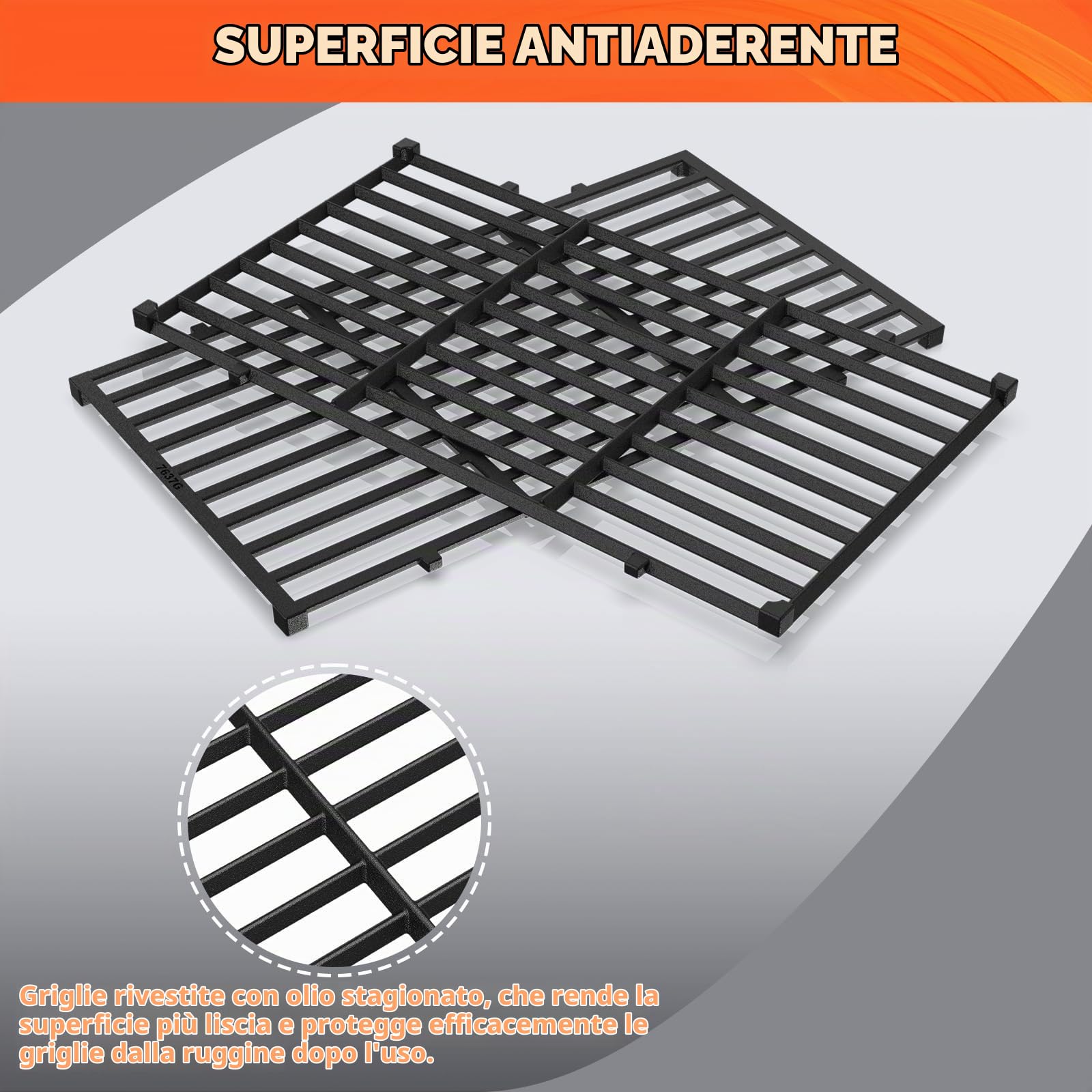 QuliMetal Griglie per griglie a controllo frontale Weber Spirit 200 Series | Adatto a Spirit E-210, E-220, S-210, S-215 e Spirit II E-210/E-220; sostituisce Weber 7637; non per modelli 2025