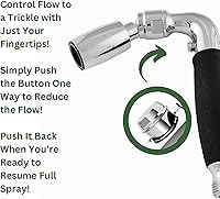 Vista 5 de High Sierra Showerheads® - Cabezal de ducha de mano de metal sólido con válvula de goteo - Flujo bajo 2.0 GPM: acabado de níquel cepillado