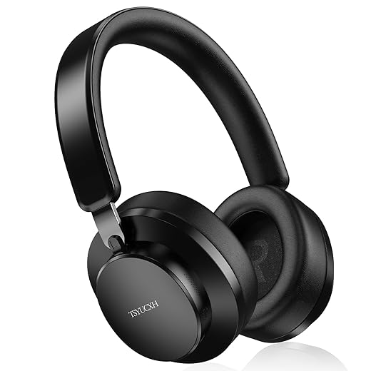 Noise Cancelling Headphones Wireless Bluetooth, Over Ear Headphones Bluetooth with Microphone, Cancelling Wireless Headphone Over Ear, 65h Playtime, Clear Calls, Comfort Fit For Travel (Black)