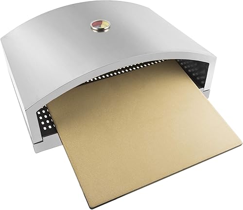 Miniatura 6 de Horno de pizza con parrilla abierta para parrilla de gas o carbón, incluye piedra de pizza de cerámica