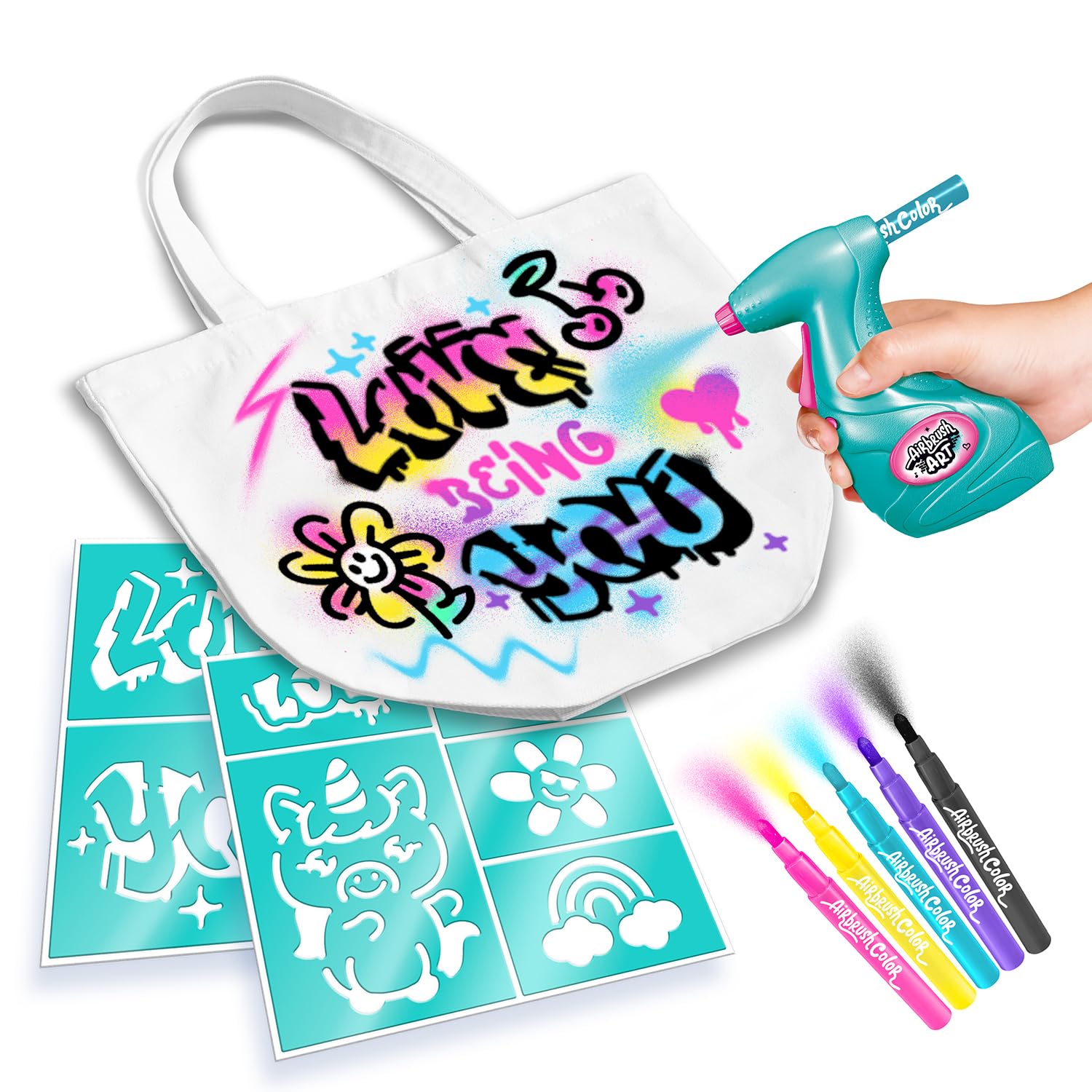 Airbrush Fashion Design Kit for Kids - Customise Your Own Bag & Clothes, Multiple - Image 3