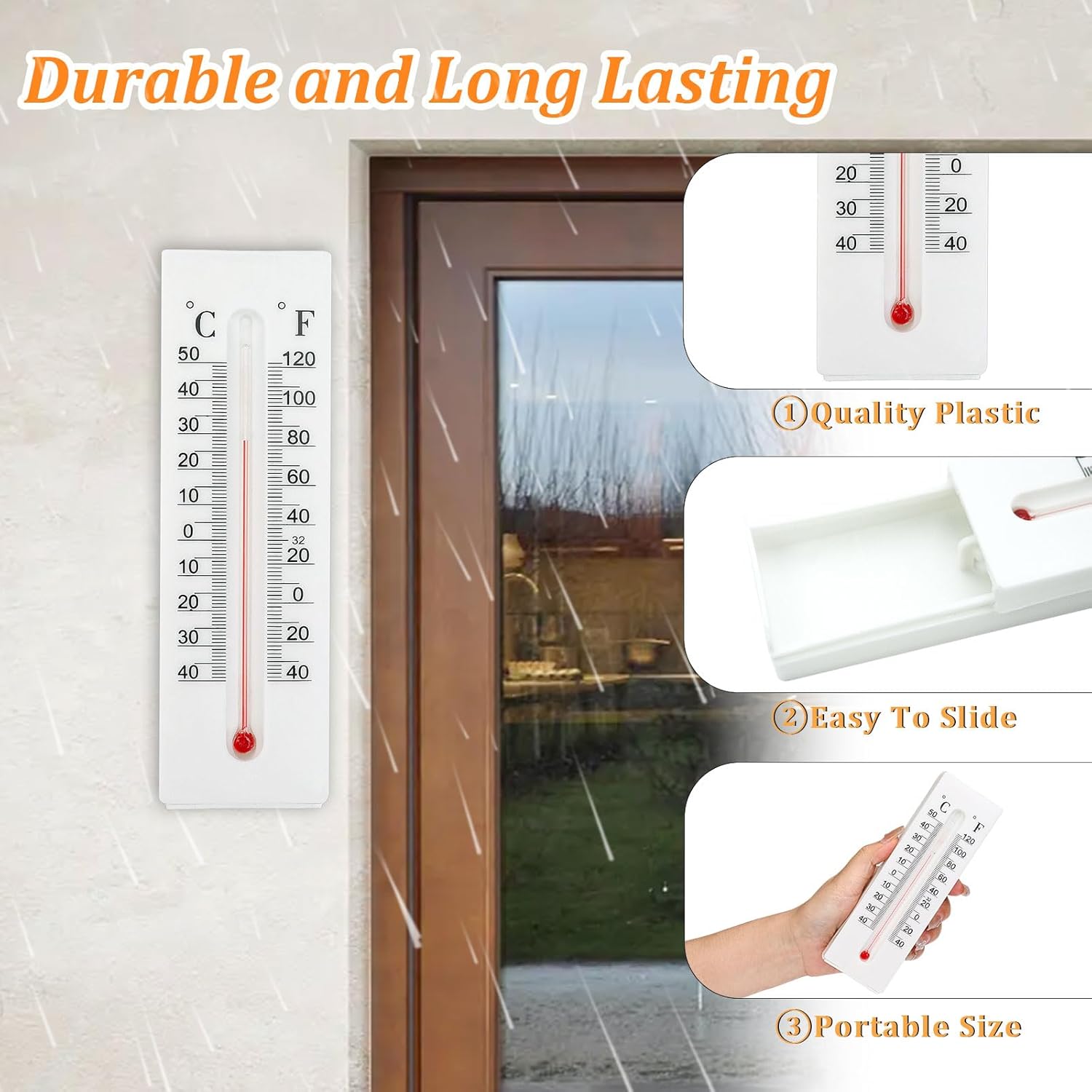 Key Cabinet Outdoor, Key Lock Box, Thermometer Decorative Hide a Keys Lockbox for Outside Waterproof Dexspoeny Secret Hidden Storage Coins, Money and Hold House Spare Keys for Safe Storage